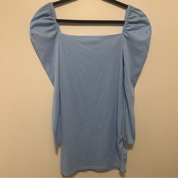 PrettyLittleThing‎ Light Blue Puff Sleeve Mini Dress - Picture 2 of 11